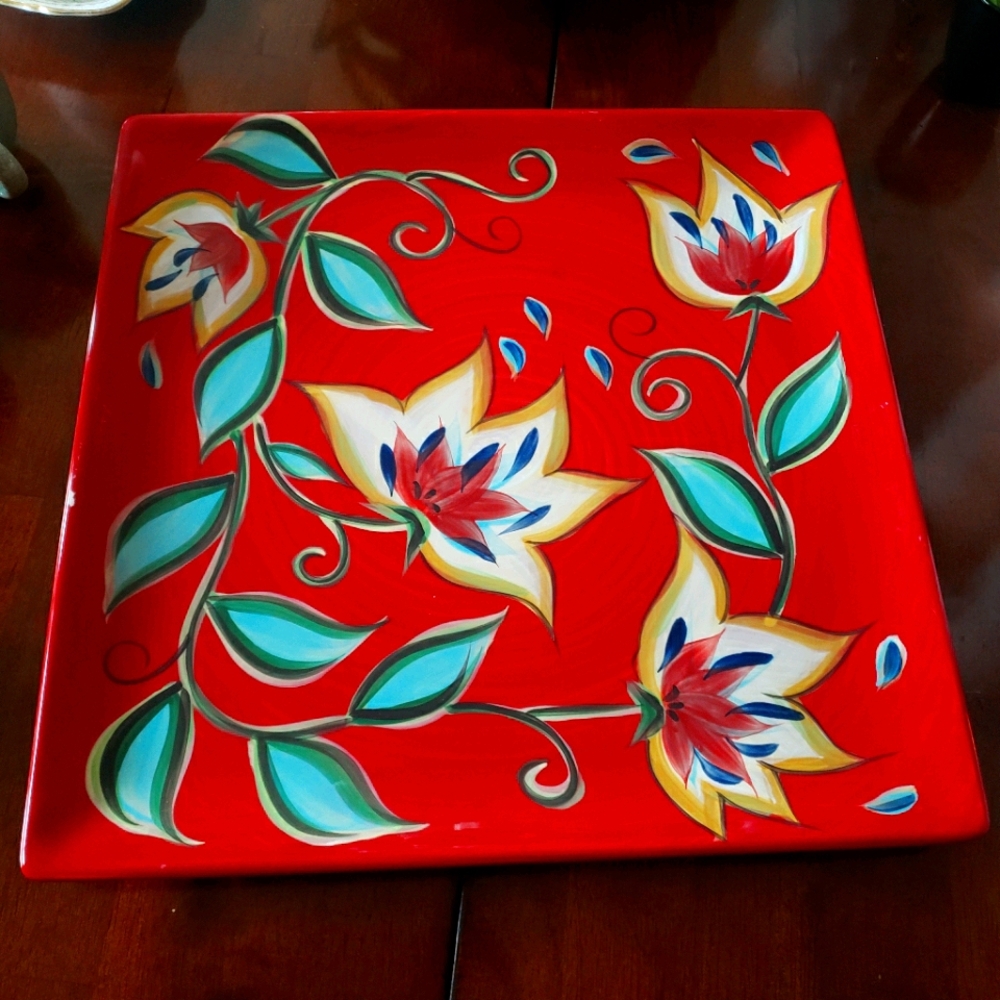 Floral Ceramic Serving Tray, Southern Living